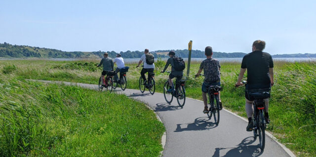 Das bitside Team fährt mit Fahrrädern über die Insel Rügen